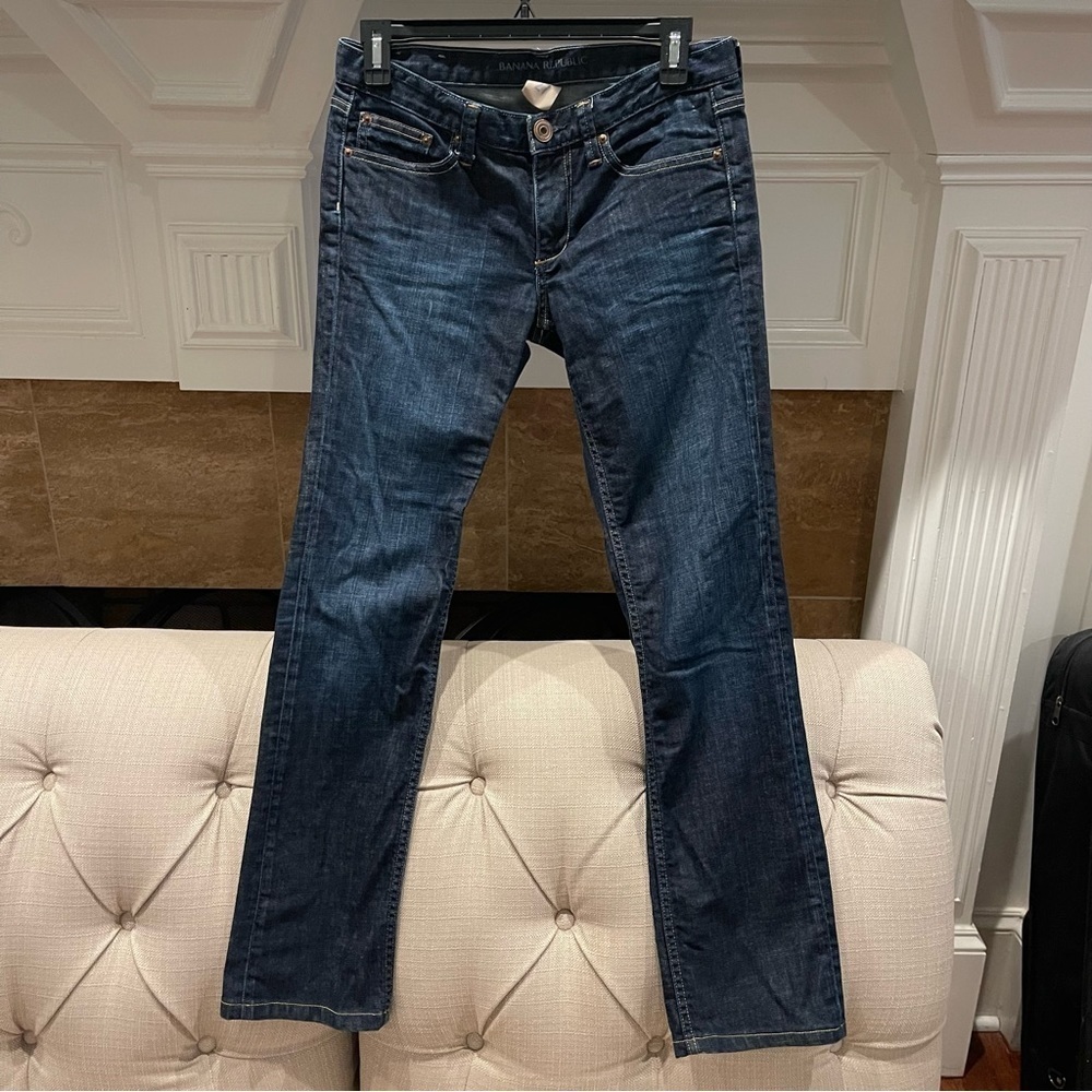 BT: Banana Republic Jeans Womens 27 Blue Stretch Straight Dark Denim